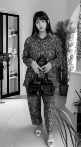 One Set Sandra Setelan Terbaru Terviral 2025 Motif Bunga full Bahan Rayon Premium