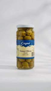 Capri Green Olives Pitted Premium Quality 355g Glass Bottle - Ready to Use for Pizza and Pasta