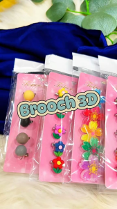 Elegant Brooch 10pcs Kerongsang Bunga Brooch Resin Flower Pin Tudung Budak F120
