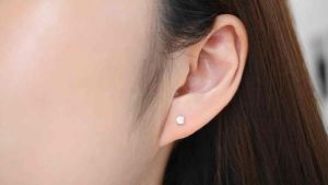 ต่างหูเงินแท้ 925 ระดับเพชร CZ Swiss Diamond งานฝังเพชร 4 เตย