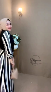 GAMIS MIDI WANITA DEWASA NAJWA ZAHRA KANCING SALUR CRINKLE AIRFLOW PREMIUM
