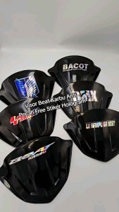 Visor Anti Pecah Hitam Beat Karbu / Beat Lama Free Stiker Hologram Dan Perekat Lem Visor - Visor Beat Karbu Gelap Dan Hitam Polos