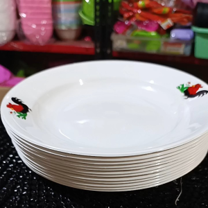 12 PCS / 1 LUSIN PIRING PLASTIK AYAM JAGO / PIRING MAKAN PLASTIK TEBAL TERMURAH
