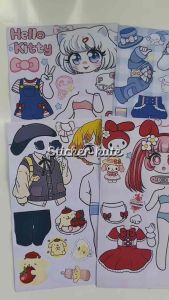 Set 6 hình sticker KUROMI Melody hello kitty…( cho các bé sáng tạo theo sở thích)