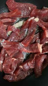 เนื้อควายเค็มแดดเดียว[รวมขนส่งรถห้องเย็น]