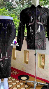 Kemeja Rok Batik Plisket Bawahan Kebaya Wisuda Tunangan Kerja Formal pesta Batik Jangkar