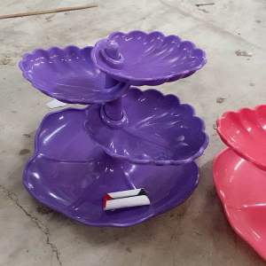 Three-grid Superposition For Home Use Coral Fruit Tray