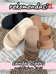 Sandal Selop Wanita Ban 2 Garis & Bonus Jepit Rambut