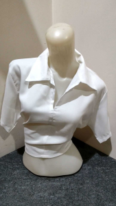 CROP KEMEJA WANITA TALI BELAKANG IMPORT P005 BANGKOK (Ld 90-96cm)