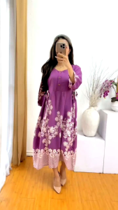 Daster Wanita Busui & Bumil Motif Cantik & Menarik - Daster Bunga Lili Viral Kekinian Bahan Rayon Adem dan Lembut