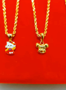 Kalung Anak Liontin Perak 925 Lapis Mas