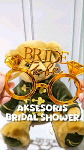 KACAMATA BRIDE TO BE PLASTIK gold emas eyeglass akasesoris bridal shower hiasan pernak pernik dekorasi calon pengantin perempuan manten wedding pernikahan cincin photobooth foto surprise bridesmaid topeng wajah muka
