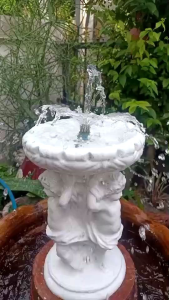 กระถางปูนปั้นอ่างน้ำพูตกแต่งประดับบ้านสวนสไตล์มินิมอลอังกฤษวินเทจ - สมาธิให้ความสวยคุยกันหลอกลง 5 ตัวประกัน