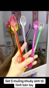 SET 5 muỗng bàn tay RICO khuấy sinh tố trang trí dễ thương hình bàn tay - gia dụng Thiên vũ