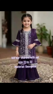 FESTIVAL COLLECTION KID GIRL TOP- SHARARA WITH DUPATTA