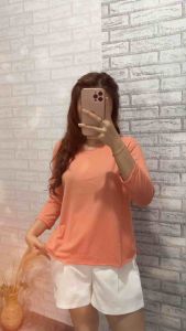 Kaos oversize lengan 7/8 | Kaos  lengan panjang | blouse oversize slit