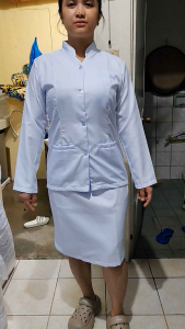 Gala Nursing Uniform Chinese Collar Peach Twill Womens