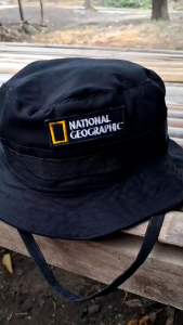 Topi Rimba Gunung Bahan chinos katun ukuran dewasa Warna Hitam