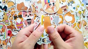 Sticker S20 สติกเกอร์ ลายกราฟฟิก ขนม นม เนย กันน้ำ สำหรับตกแต่ง งาน DIY จำนวน 50 ชิ้น