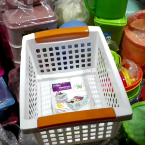 Keranjang serbaguna green leaf /keranjang basket dapat disusun
