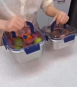 LUNCH BOX TEMPAT MAKAN STAINLESS SUS304 DENGAN KARET KEDAP UDARA