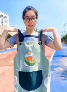 Celana Dapur Motif Lemon Poliester Tahan Air dengan Kancing Adjustable