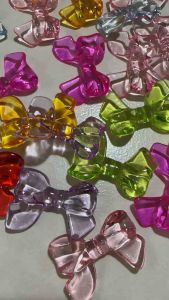 20 pcs Transparent big bow beads Size 30 x 20 mm x thick 5 mm for diy jewelry crafts