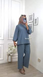 Eurigo - Marisca Livy Oneset V-Neck Setelan Wanita Knit Premium / 583-7644