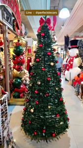 ต้นคริสต์มาสพับได้ 2.1m.Foldable Christmas Tree with Lights