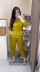 Aleena Set | Setelan Lengan 7/8 Celana Panjang Wanita | TGA Fashion Grosir