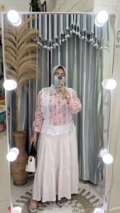 Fashion Wanita Atasan Bluse Rajut Bunga Rempel Katbol Slimfit Premium Import Model Korea-Gembul Fashion