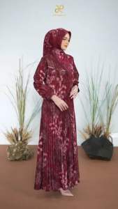 DYN Clothingline Giselda Dress | Gamis Wanita Dewasa Premium Plisket Depan Payet Exclusive | Fashion Muslim