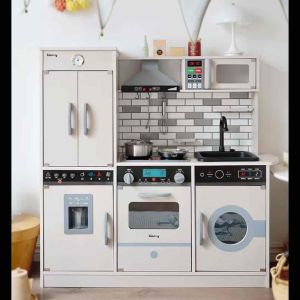 KiddieStore Kienvy Children Wooden Kitchen Playset Kids (Water + Sounds + Light effect)