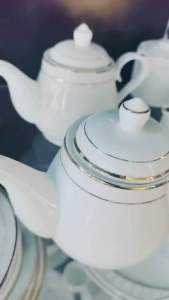 GoLDLINE  陶瓷茶壶  耐高温环保纯白色商用酒店饭店茶楼纯手工中式英式壶