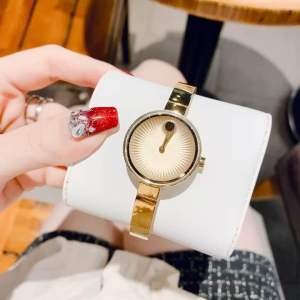 ĐỒNG HỒ NỮ CHÍNH HÃNG MOVADO 3680021 EDGE Quartz Gold Dial & Stainless Bracelet Diamonds Sapphire For Lady