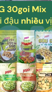 1 thùng 30 bịch mix đậu nhiều vị Jojo ăn vặt snack đậu