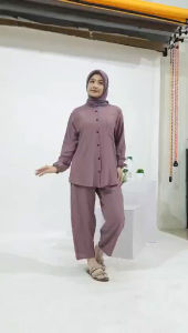 One Set Wanita Bahan Cringkle Ukuran All Size