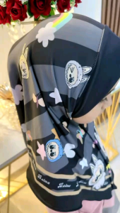 DKZ-hijab instan anak bergo malay soft pet labubu jersey printing sublim