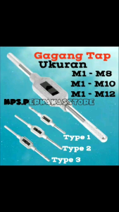 3pcs Handle Gagang Tap M1-8 M1-10 M1-12 / Hand Stand Pembuat Drat Putar Manual
