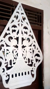 Gunungan wayang kelir besar 155cm X 100cm bahan spon karet ukir untuk dekorasi pengantin ruangan dll