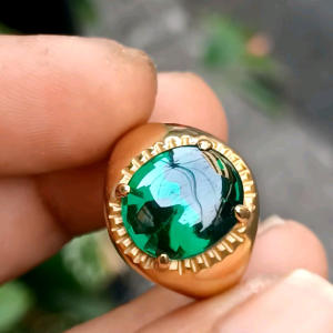 CINCIN BATU PERMATA GREEN AQUAMARINE CUTTING BAWAH