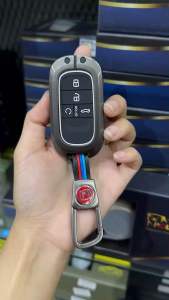 Key case HONDA เคสโลหะสีไทเทเนียม พร้อมพวงกุญแจ ตรงรุ่น Civic FE 11th New Accord ปี 2022-2023 รหัสสินค้า HD-19