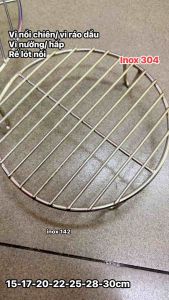 Vỉ tròn có chân inox 304 / vỉ nồi chiên không dầu