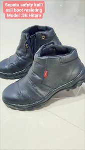 sepatu safety bahan kulit Asli/sepatu sepety kerja proyek/Sepatu safety hitam tali /Sepatu kerja pria wanita ujung besi