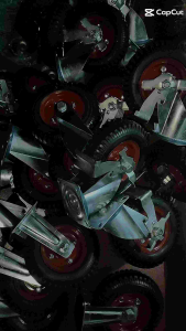 Combo 4 Bánh Xe Cao Su 20Cm Mâm Đỏ 2 Tĩnh 2 Khóa