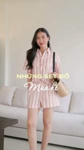 Set áo polo tay ngắn form rộng quần short lưng chun co giãn thoải mái trẻ trung đi chơi đi học