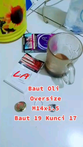 Recoil Set Baut Oli Oversize M14×1.5 Baut 19 kunci 17.Alat Perbaikan Drat Oli Rusak m14 × 1.5