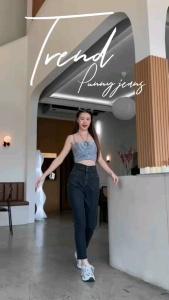 ยีนส์บอยเวสูงผ้ายืดปลายขาตัด้ด้ก็บทรงสวย24-40