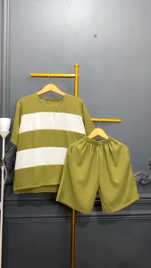 SETELAN KOMBINASI BLASTER PENDEK WANITA DEWASA JUMBO TERBARU TERMURAH SETELAN HOTPANTS CRINKLE (COD)