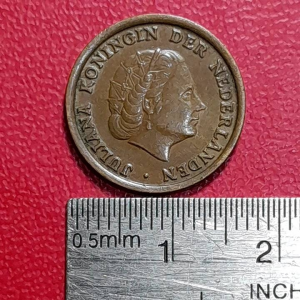 Koin Nederland kuno Koleksi lawas Juliana 1 cent Kecil Tahun 1957 BEKAS